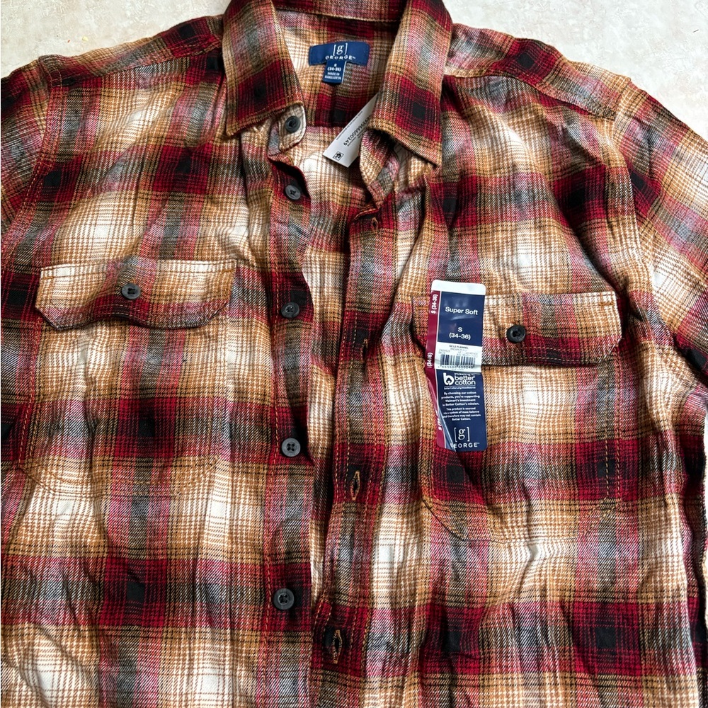 George Red and Brown Checkered Shirt
